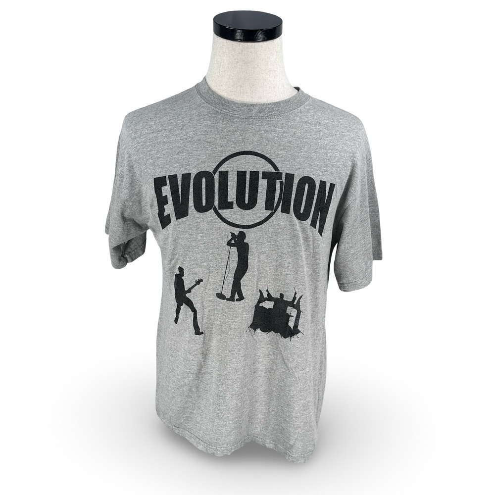 Vintage Evolution I'd Appreciate Your Input T-Shirt Mens Medium Band‎ Tee Gray